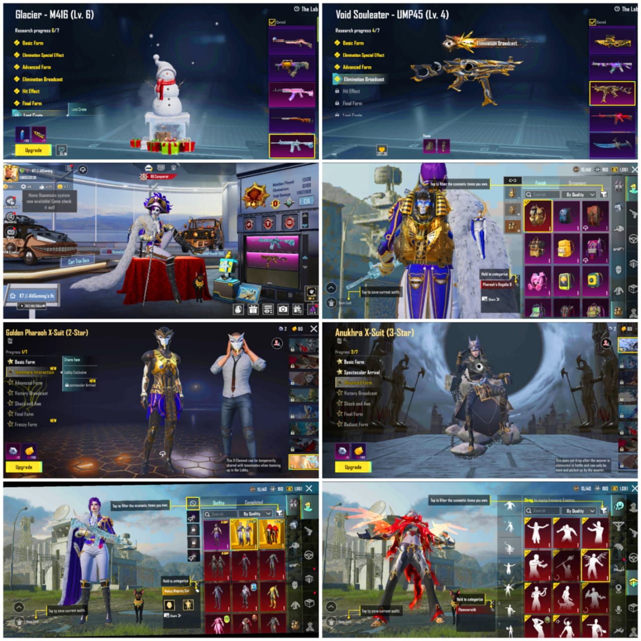👑DOUBLE ULTIMATE | GLACIER LVL 6 | X SUIT ANUKHRA 2 STAR| PHARAOH LVL 1 | M4xUMP COMBO |C2S6 CONQUER 🥀 #uvM6yP