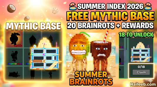 Summer Index 2026 – 20 Summer Brainrots & Summer Base Mythic Skin (Still Obtainable)