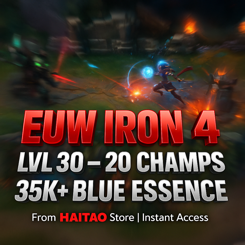 🧨 Iron IV [EUW] | 🐲 20 Champions Ready | 🪜 Level 30 Progressed | 🧵 35k+ Blue Essence | 🗝️ Full Access | 📨 Unverified Mail | 🎐 Fast Delivery