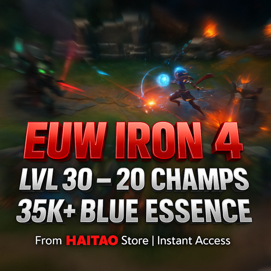 🧨 Iron IV [EUW] | 🐲 20 Champions Ready | 🪜 Level 30 Progressed | 🧵 35k+ Blue Essence | 🗝️ Full Access | 📨 Unverified Mail | 🎐 Fast Delivery