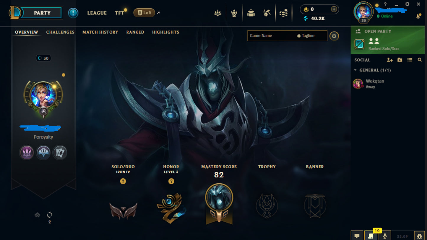 📌 EUW Iron 4 Starter | 🧵 20 Champs Unlocked | 🔍 Level 30 Milestone | 🎟️ 40K BE Wallet | 🔏 Total Account Access | 🐚 Unverified Email | ⚡ Live Delivery #7tLLfn
