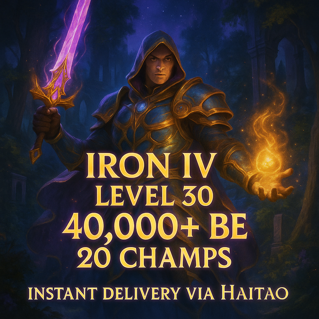 Iron 4 EUW Ranked | 🧿 20 Unlocked Champs | 🎓 Level 30 Starter | 🪙 40,000 BE Wallet | 🗃️ Full Ownership | 🕊️ Email Unverified | 📡 Instant Send ouT89E