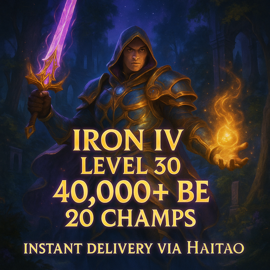Iron 4 EUW Ranked | 🧿 20 Unlocked Champs | 🎓 Level 30 Starter | 🪙 40,000 BE Wallet | 🗃️ Full Ownership | 🕊️ Email Unverified | 📡 Instant Send ouT89E