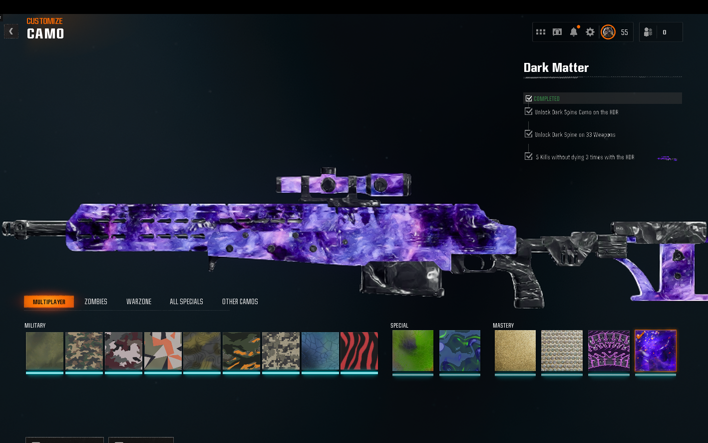 ⚡ Dark Matter 33 Unlocked Including New Guns C56 Amax, Kilo, Ladra + HDR 📊 Level 55+ 50 Wins | 💾 17 Operators | 🚀 Ranked Ready | 🔌 BO6 | 🌐 Steam • Battle.net • PSN • Xbox | ⚠️ WZ4 & BO6