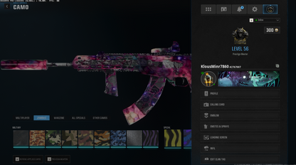 🌌 BO6 + WZ4 🌌 ✔ Prestige Master + Nebula + Dark Matter ✅ C65 Amax, Kilo, Ladra And + New Meta Guns ✔ 1000+ Camos Unlock 💫 All Augments And Gobble Gums Unlocked 🚀 Linkable to STEAM / BNET / XBOX / PSN