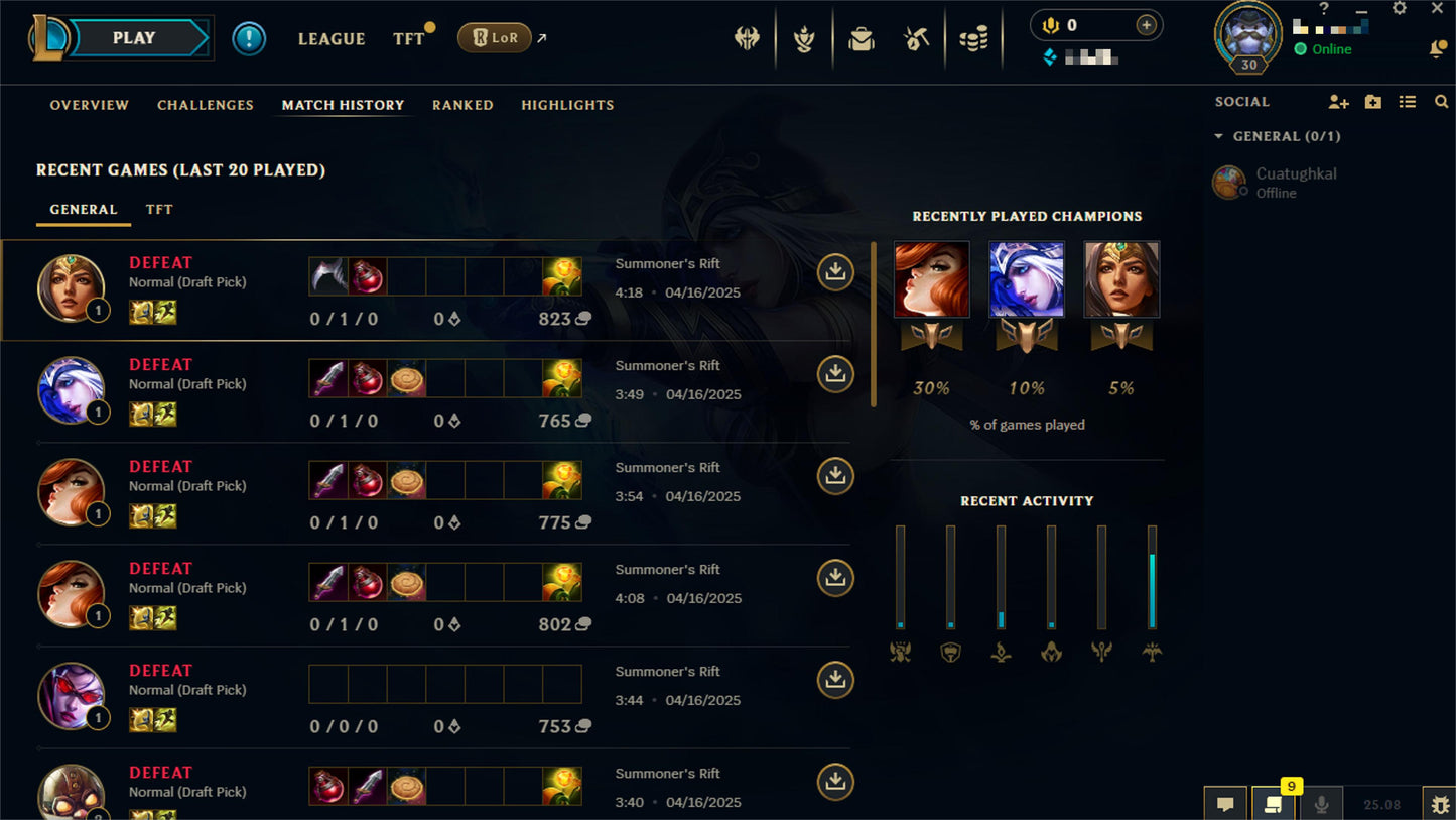 🧩 Ranked Iron IV EUW | 🦠 20 Meta Champs | 🧬 Level 30 Progress | 🪙 40k Blue Essence | 🗃️ Full Control | 🕶️ Mail Unlinked | 🛰️ Rapid Delivery X2Y9Jv