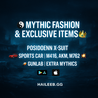 ☯️ MYTHIC FASHION 137/300 👑 | POSIDOENN X-SUIT (5-STAR) ⭐ | 01X SPORTS CAR 🚗 | 47X GUNLAB (5x MAXX 🔥 13X KILL MSG 💀) | M416 X AKM X M762 COMBO 💥 | WHITE MUMMYY SET RA 👻 | THE FOOOL SET 🎭 | 33X EXTRA MYTHICS 💎ACCOUNT LEVEL 83 HIGH 📈