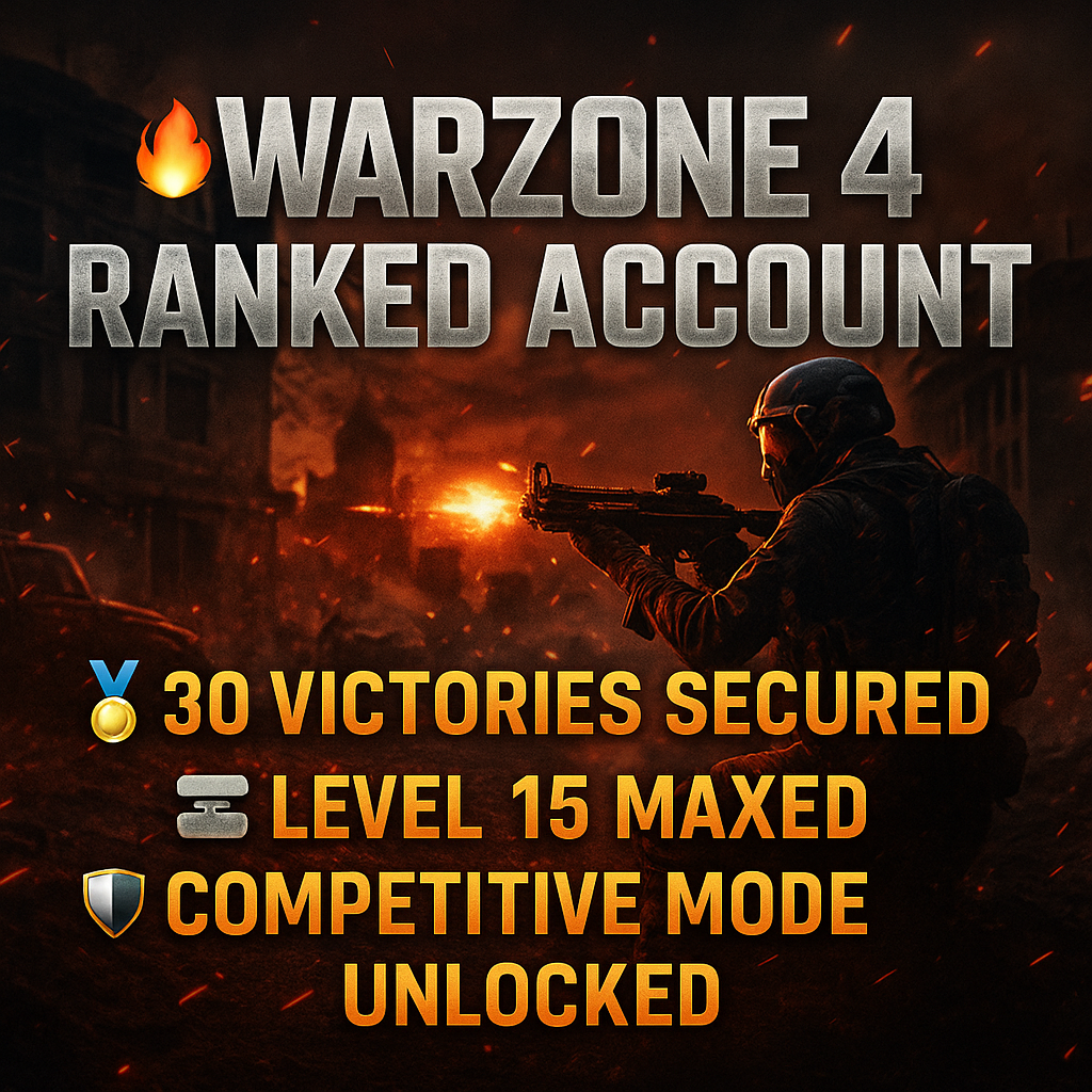 ⚔️ Warzone 4 Master Tier | 📈 Level 15 Completed | 🏅 30 Top Matches Secured 🧬 All-Star Operator Lineup | 🔓 Full Ownership | 📝 Editable Info 🌐 Cross-Platform: Steam • Battle.net • PSN • Xbox