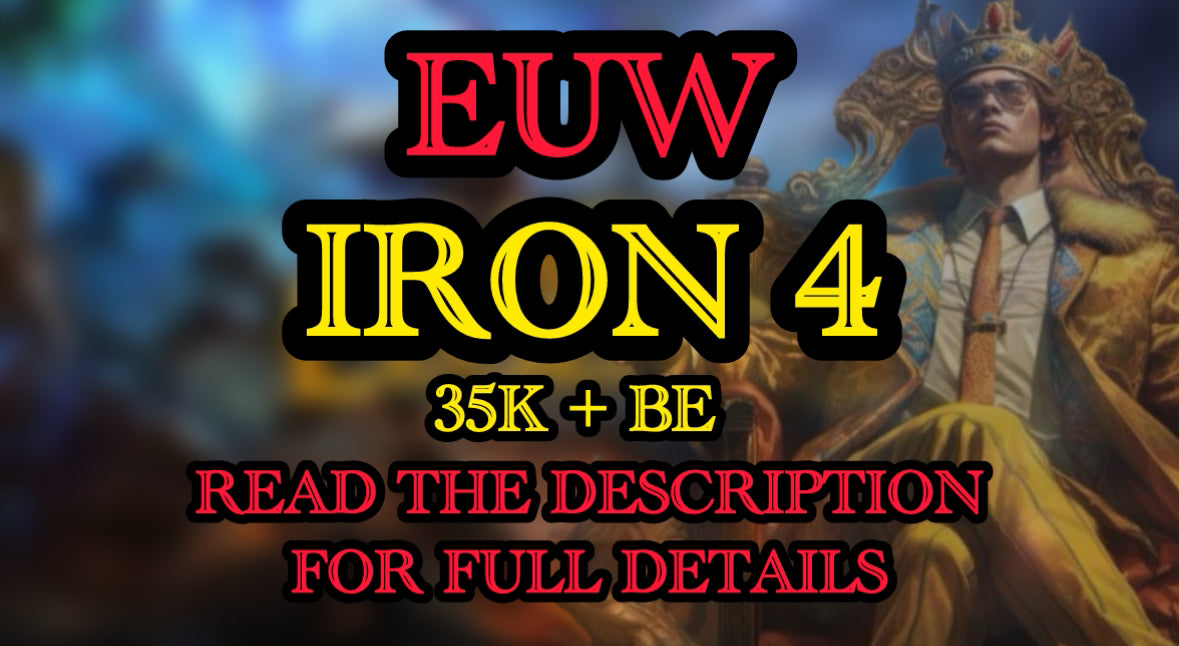 Buy Iron IV 0% WR [ EUW ] 💲 20 Champion 💲 30 Level 💲 35k BE 💲 Full Access 💲 Unverified Mail 💲 Instant Delivery