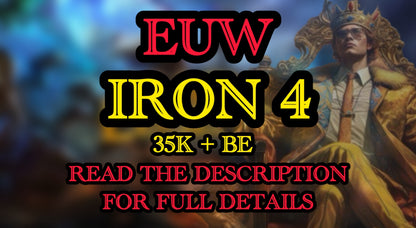Buy Iron IV 0% WR [ EUW ] 💲 20 Champion 💲 30 Level 💲 35k BE 💲 Full Access 💲 Unverified Mail 💲 Instant Delivery