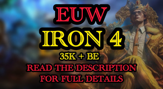 Buy Iron IV 0% WR [ EUW ] 💲 20 Champion 💲 30 Level 💲 35k BE 💲 Full Access 💲 Unverified Mail 💲 Instant Delivery