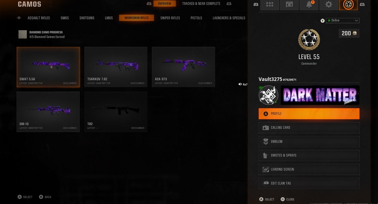 ⚡ Dark Matter 33 Unlocked Including New Guns C56 Amax, Kilo, Ladra + HDR 📊 Level 55+ 50 Wins | 💾 17 Operators | 🚀 Ranked Ready | 🔌 BO6 | 🌐 Steam • Battle.net • PSN • Xbox | ⚠️ WZ4 & BO6