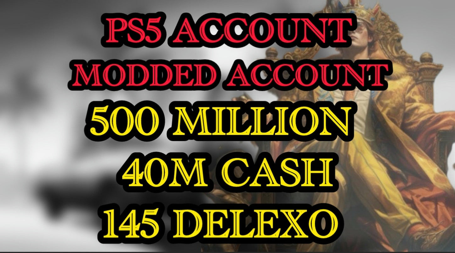 🏰 PS5 with 500 Million ( 40M Pure Cash + 145 Delexo ) | RP Rank 1-5 🏆 | Exclusive GTA 5 Online Properties 🏛️ | Instant Delivery ✈️ #V3P8M2L