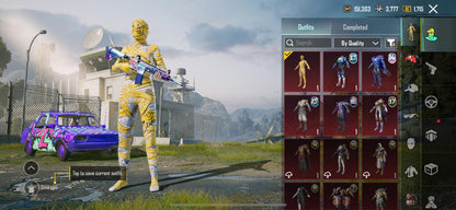 🟡 Yellow Mummy Set 🔥 PUBG MOBILE OG ACCOUNT | LEVEL 68 | RARE SKINS + UMP & GROZA UPGRADES 🔥
