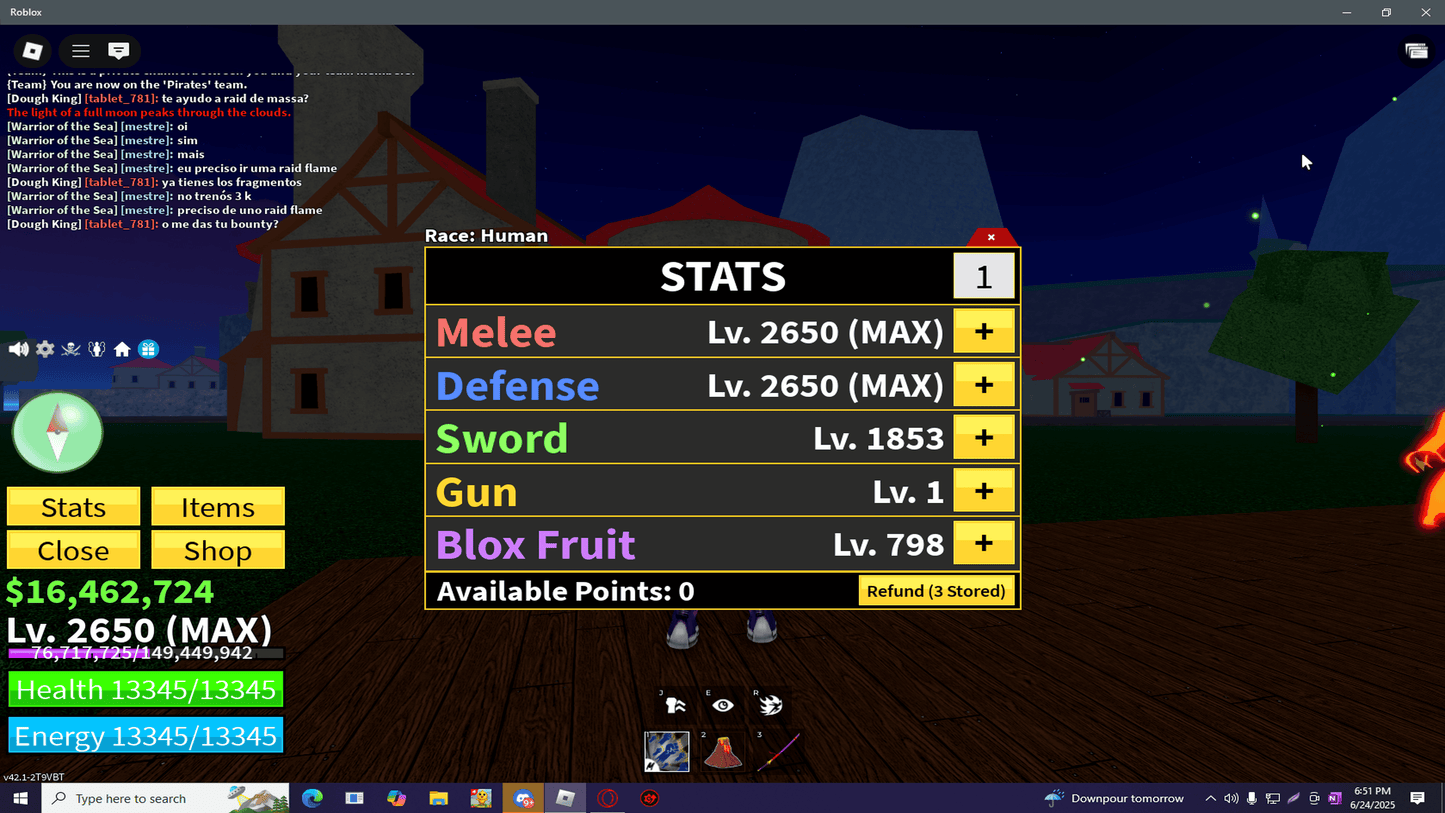 [Blox Fruits] | ⚡ Level 2650 | 🌌 Gravity (Unused) | 👊 Godhuman | 🍀 Random Luck (CDK + SOUL) | ⚠️ Unverified | #H8J3M6V