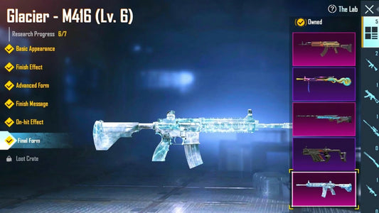 CHEAP M416 Glacier LVL-6 + PP-90 GOLDEN LVL-4 + SOARING MG-3 LVL-3 + 2X CONQUERER + EXTRA RARE MYTHICS + M.F 85 + 20× GUN-LABS COMBO #O7P2Q5R