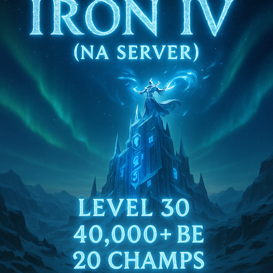 Iron IV NA Ranked | 🏅 Honor Lv. 3 | 🪜 Level 30 Complete | 💰 47k Blue Essence | 🧾 Full Credentials | 📪 Email Unlinked | 🚀 Quick Access #nqxAMg