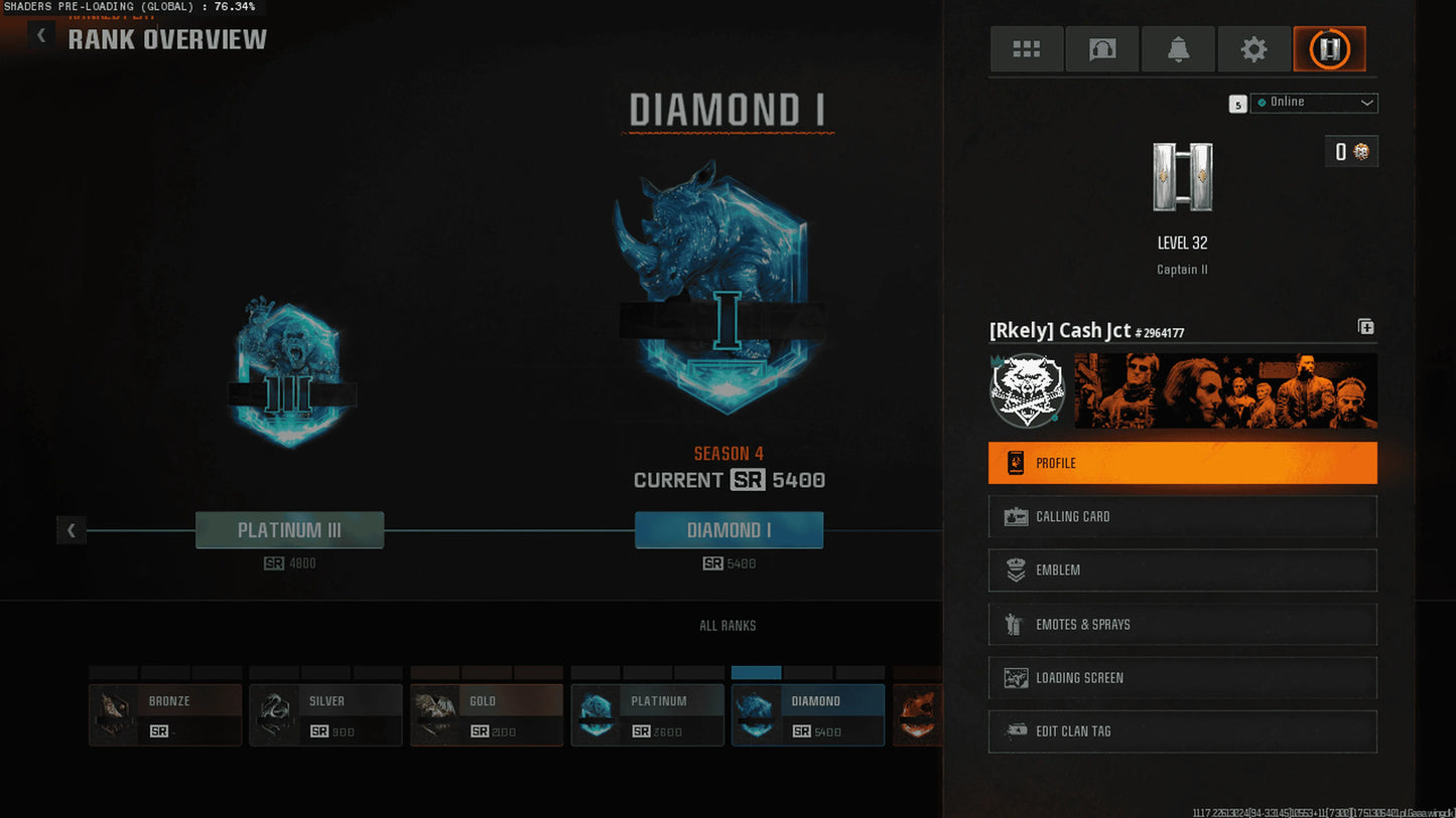 🎖️✨ BO6 DIAMOND TIER LEGEND ✨🎖️ 🚀 SR 5404 | 🏅 SEASON 4 CHAMPION 🧠 18 META OPERATORS MASTERED 💥 PRESTIGE MODE UNLOCKED 🔗 INSTANT LINK: Steam • BNET • PSN • Xbox 🎮 BLACK OPS 6 DOMINATOR #nMJxTB