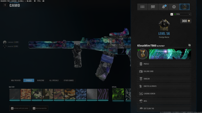 🌌 BO6 + WZ4 🌌 ✔ Prestige Master + Nebula + Dark Matter ✅ C65 Amax, Kilo, Ladra And + New Meta Guns ✔ 1000+ Camos Unlock 💫 All Augments And Gobble Gums Unlocked 🚀 Linkable to STEAM / BNET / XBOX / PSN