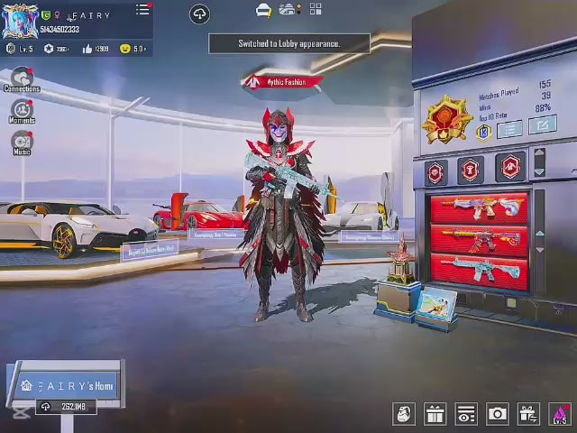 BLOOD RAVEN 4 STAR | AKM + M416 Glacier COMBO | 5x SPORTS CAR l RARE EXTRA MF PONI FACE ON | 2x MYTIC LOBBY | 5x SPOT CAR