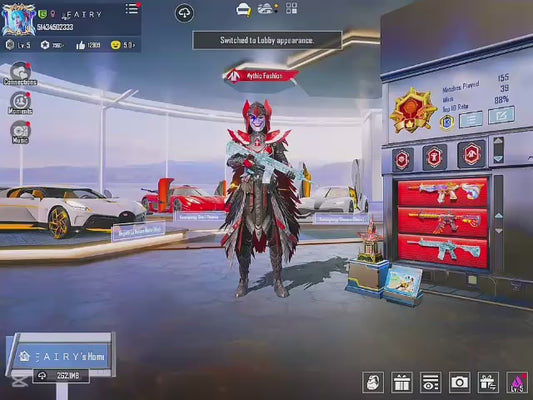 BLOOD RAVEN 4 STAR | AKM + M416 Glacier COMBO | 5x SPORTS CAR l RARE EXTRA MF PONI FACE ON | 2x MYTIC LOBBY | 5x SPOT CAR